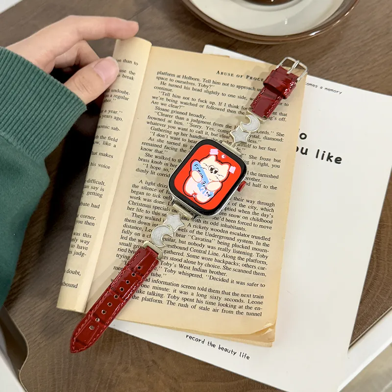 Yu Qing Stars Moon Collection Huawei Compatibility Watch Band 190mm Metal, Leather Material-9