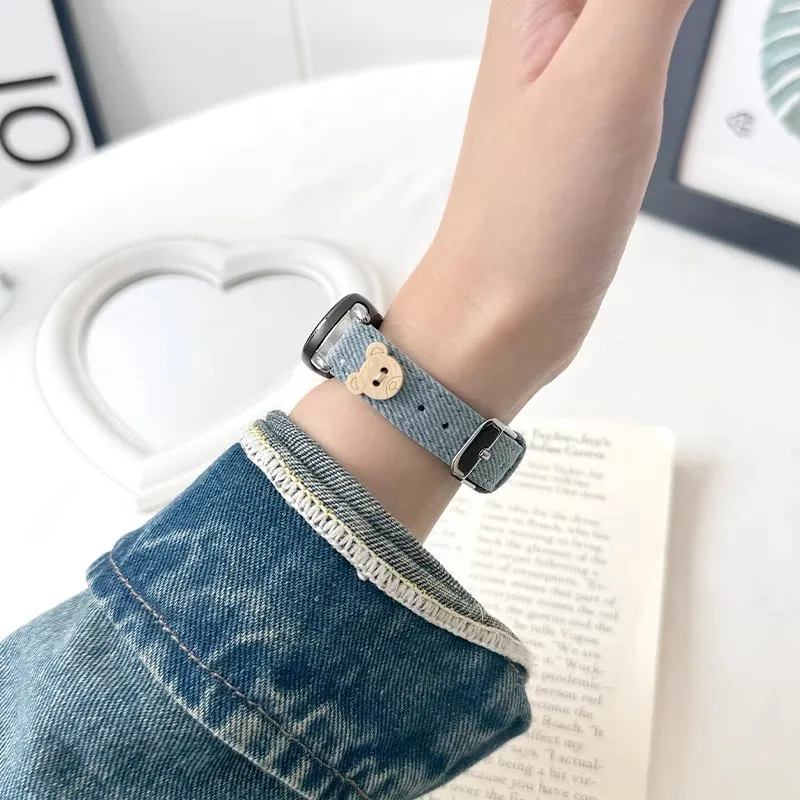 Yu Qing Xiaomi Compatibility Watch Band 19cm Denim Material-2
