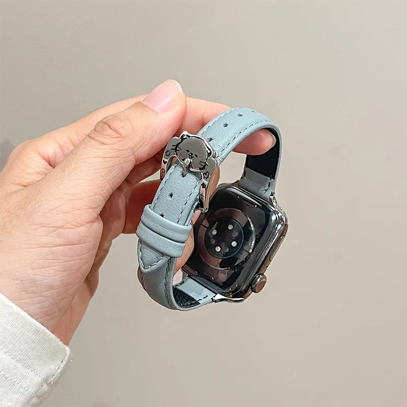 Yu Qing Watch Band Apple Compatibility 12.5 21cm Leather, Metal-1