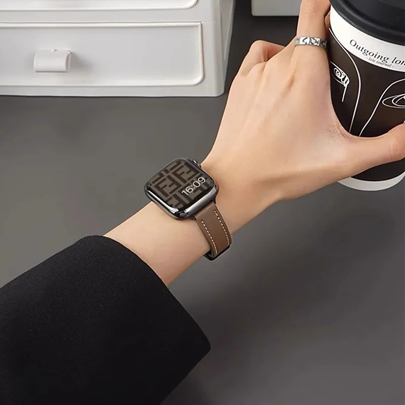 Yu Qing Apple Compatibility Watch Band Leather-5