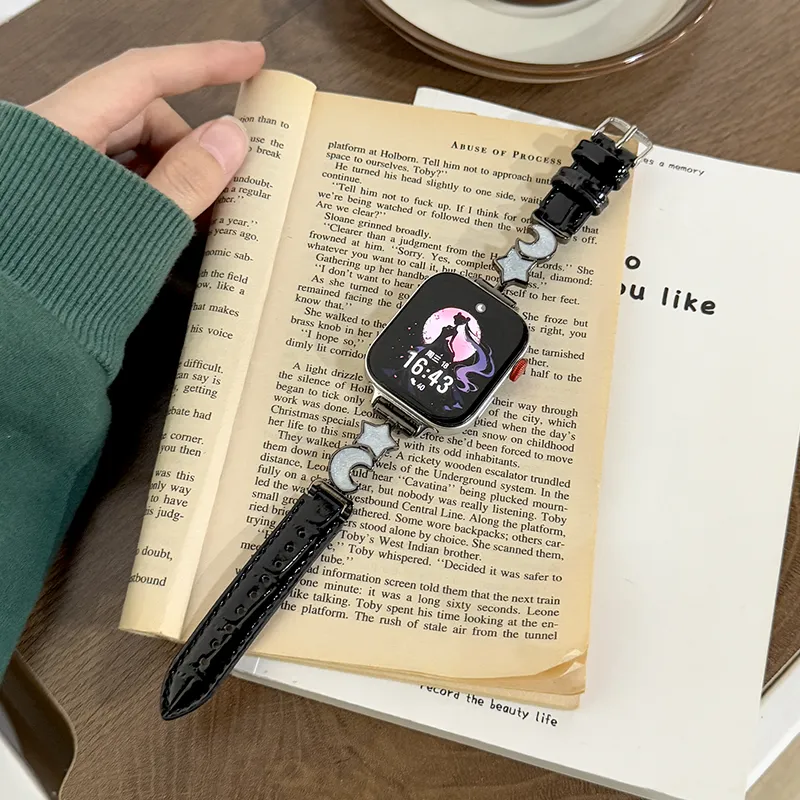 Yu Qing Stars Moon Collection Huawei Compatibility Watch Band 190mm Metal, Leather Material-7