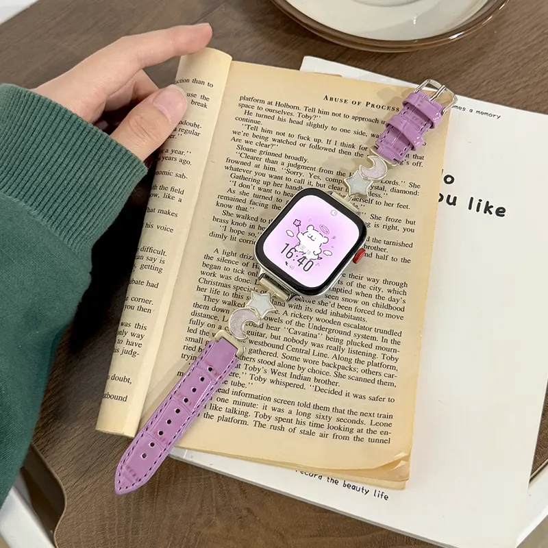 Yu Qing Stars Moon Collection Huawei Compatibility Watch Band 190mm Metal, Leather Material-15
