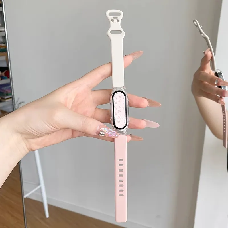 Yu Qing Xiaomi Smart Band 9/8/7/NFC Edition 3456 Smart Wristband Xiaomi Compatibility Watch Band 21cm Silicone Material-3