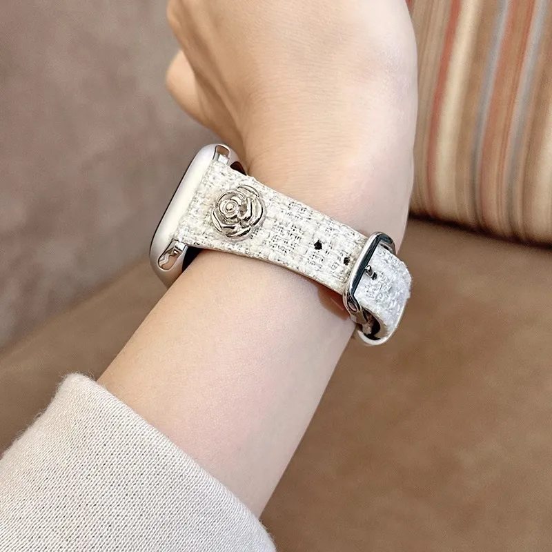 Yu Qing Apple Compatibility Watch Band Woolen, Genuine Leather Sole Material-2