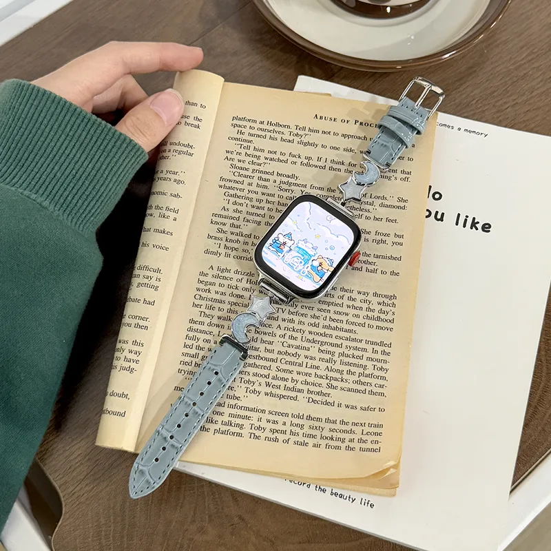 Yu Qing Stars Moon Collection Huawei Compatibility Watch Band 190mm Metal, Leather Material-13