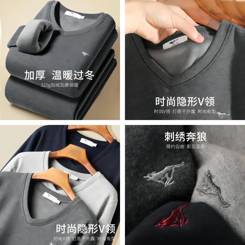 SEPTWOLVES Thermal Tops Autumn And Winter Models Men's Handbag Delivered-25