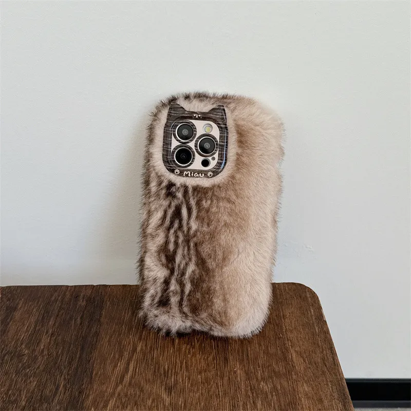 X IT Compatible With Apple 16 Pro Max/iPhone 15/14/12 Plush Fall And Winter Soft Protective Case Phone Cases-2
