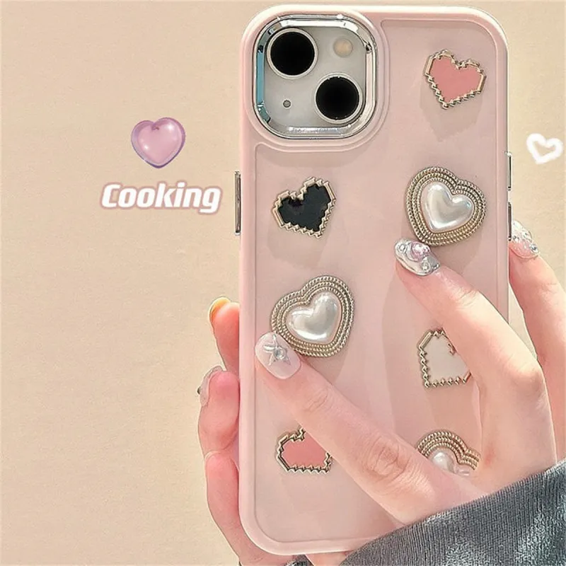 X IT Sweet Love Pearls Phone Cases Compatibility Apple 16/15/14/13 Inches-3