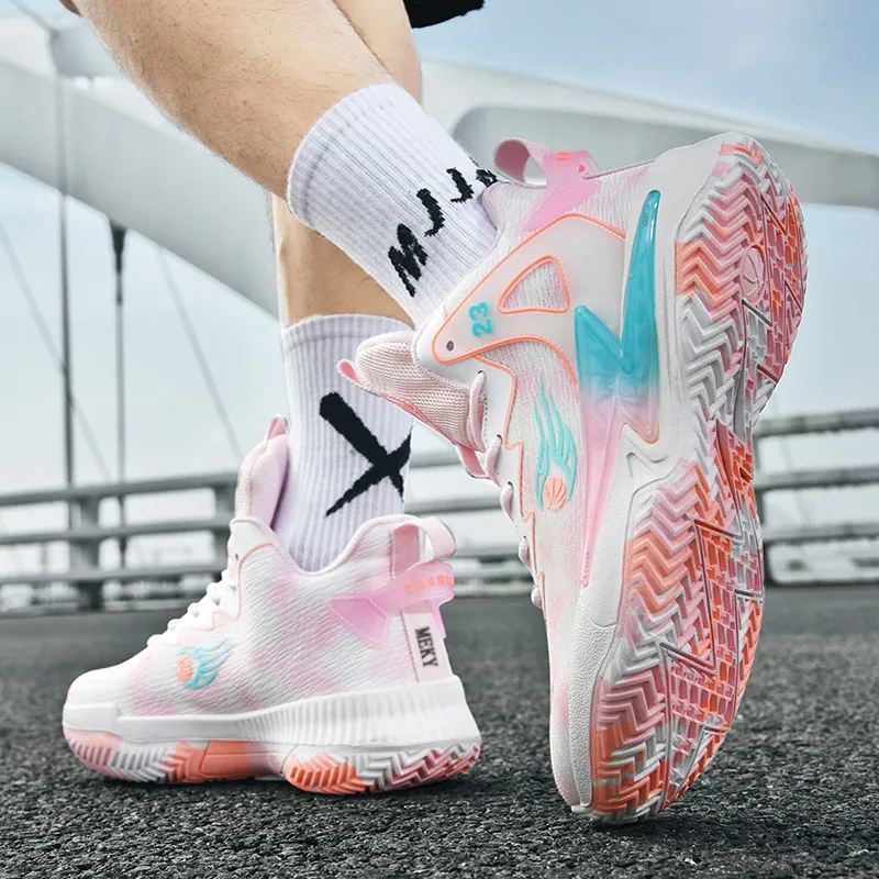 MEKY Cushioning Rebound Height Increasing Abrasion Resistant Breathable Slip Resistant Low Top Basketball Shoes Unisex-4