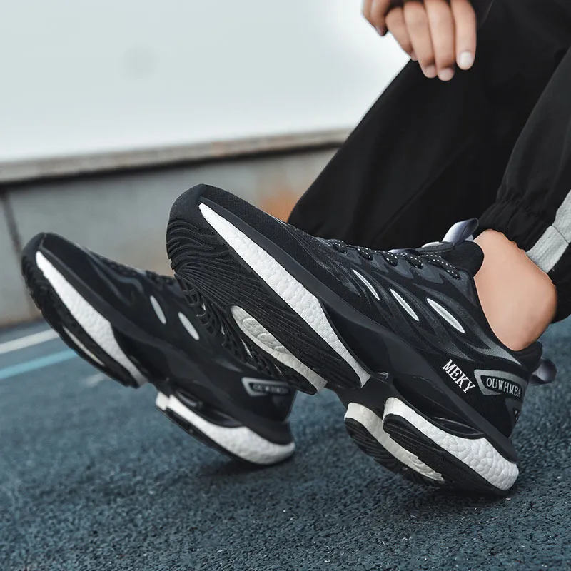 MEKY Cushioned Wear-Resistant Breathable Slip-Resistant Low-Top Running Shoes Unisex-13