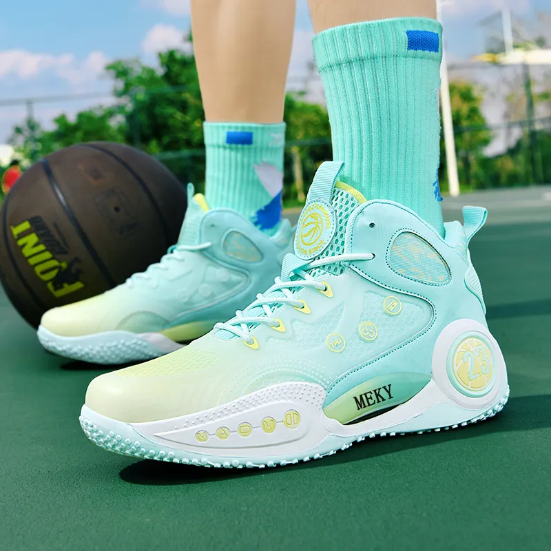 MEKY Anti Slip Wear Resistant High Top Basketball Shoes Unisex-9