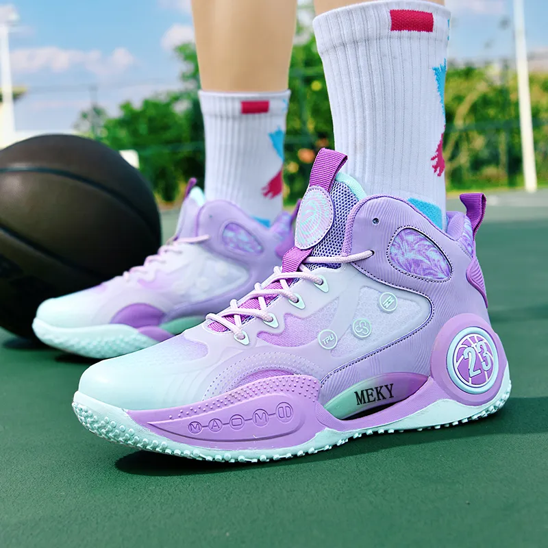 MEKY Anti Slip Wear Resistant High Top Basketball Shoes Unisex-15