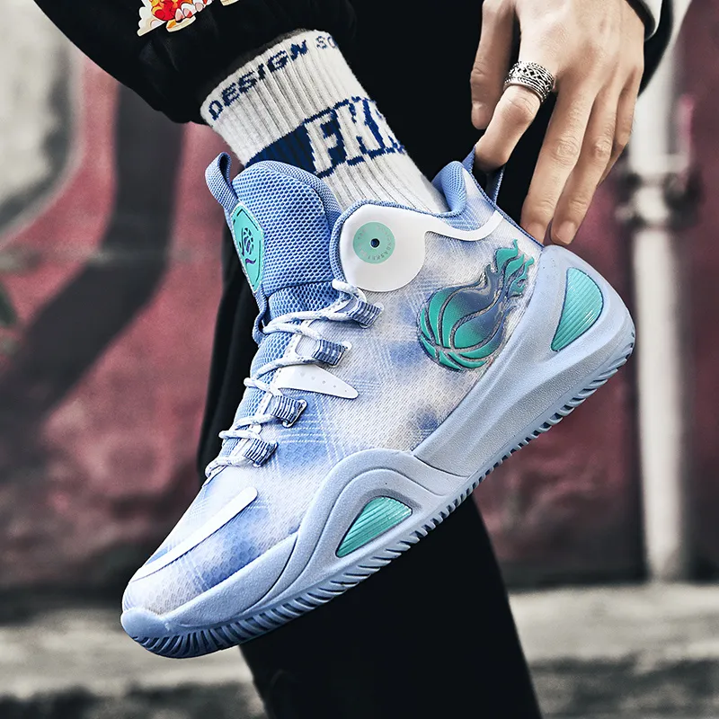 MEKY Shock Absorbers Slip Resistant, Abrasion Resistant, Breathable Mid Top Basketball Shoes Unisex-8