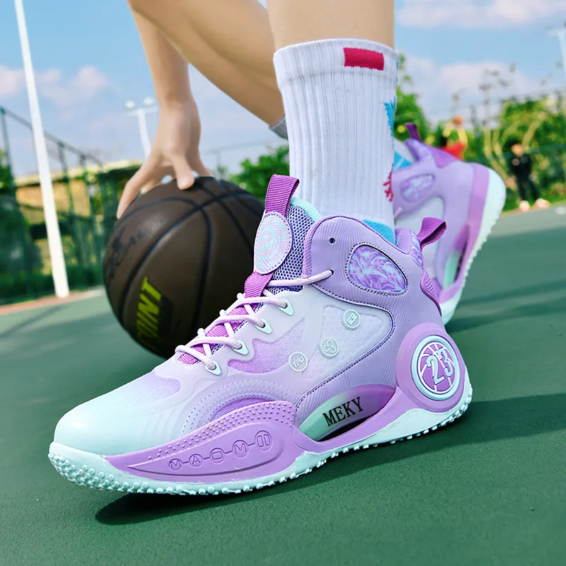 MEKY Anti Slip Wear Resistant High Top Basketball Shoes Unisex-16