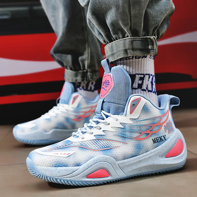 MEKY Cushioning Rebound Height Increasing Wear-Resistant Breathable Mid-Top Basketball Shoes Unisex-2