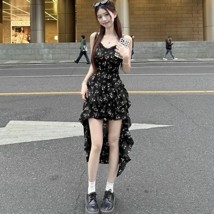 DOSOHEB Slip Dress Women's Black-4