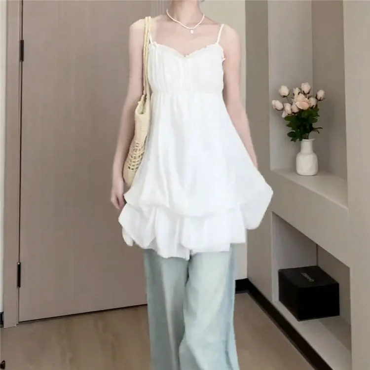 DOSOHEB Slip Dress Women's White-3