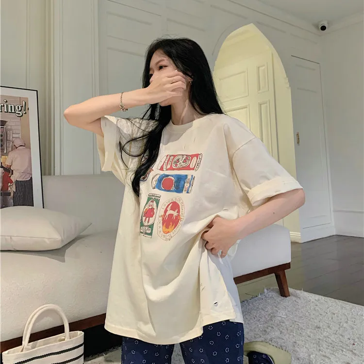 DOSOHEB Regular T Shirt Women's Cream Yellow-5