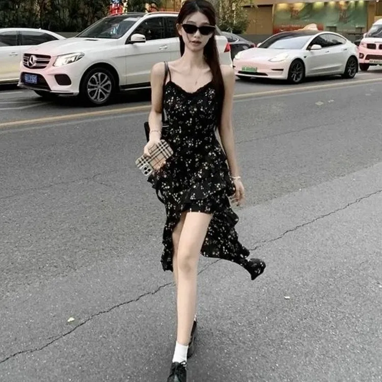 DOSOHEB Slip Dress Women's Black-3