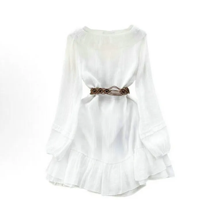 DOSOHEB Long Sleeved Dress Women's Ecru-1