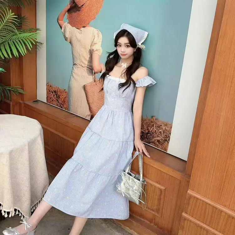 DOSOHEB Short Sleeved Dress Women's-5