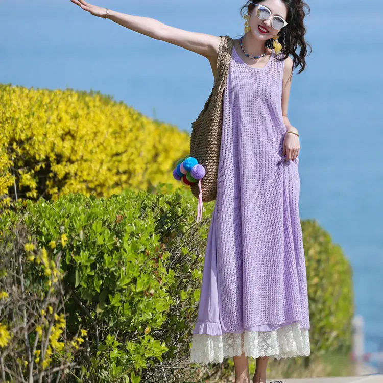 DOSOHEB Skirt Set Women's Purple-2