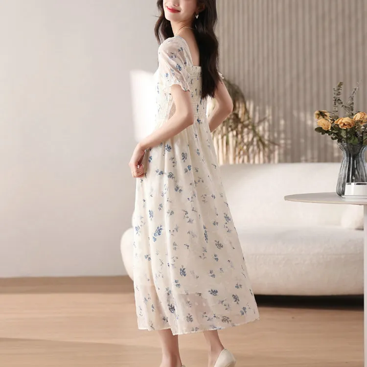 DOSOHEB Short Sleeved Dresses Women's Apricot Orchid-6