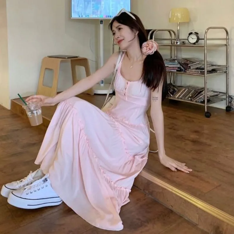 DOSOHEB Slip Dresses Women's-11