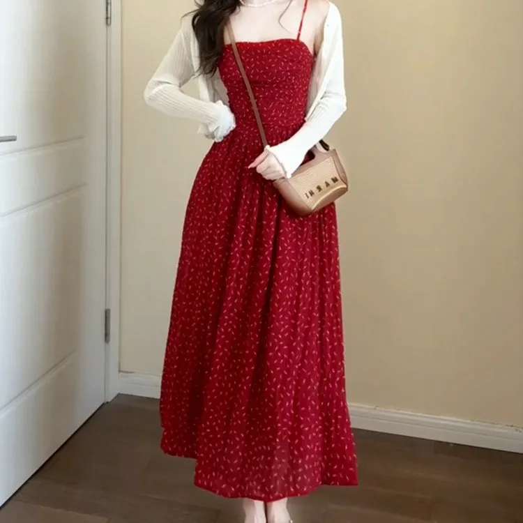 DOSOHEB Slip Dresses Women's Red-3