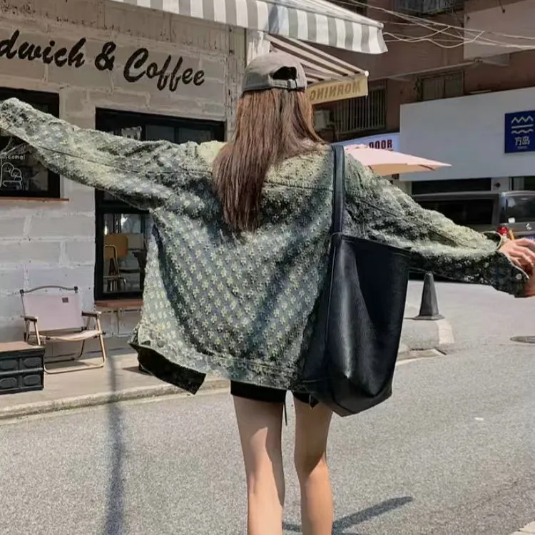 DOSOHEB Jackets Coats Women's Vintage Blue-2