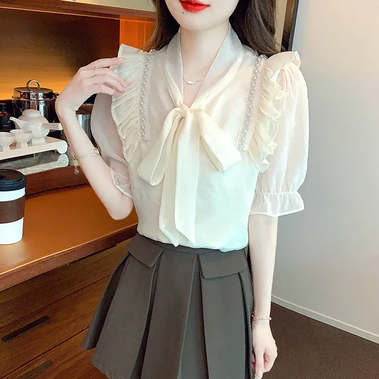 KUNZHUDAXIANG Shirts Women's Apricot-2