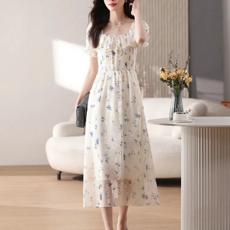 DOSOHEB Short Sleeved Dresses Women's Apricot Orchid-5