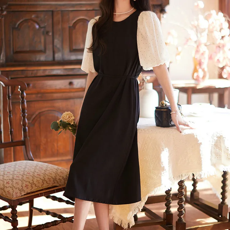 DOSOHEB Short Sleeved Dresses Women's Black-2