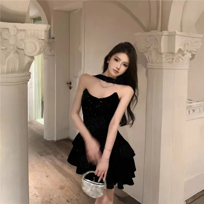 DOSOHEB Sleeveless Dress Women's Black-5