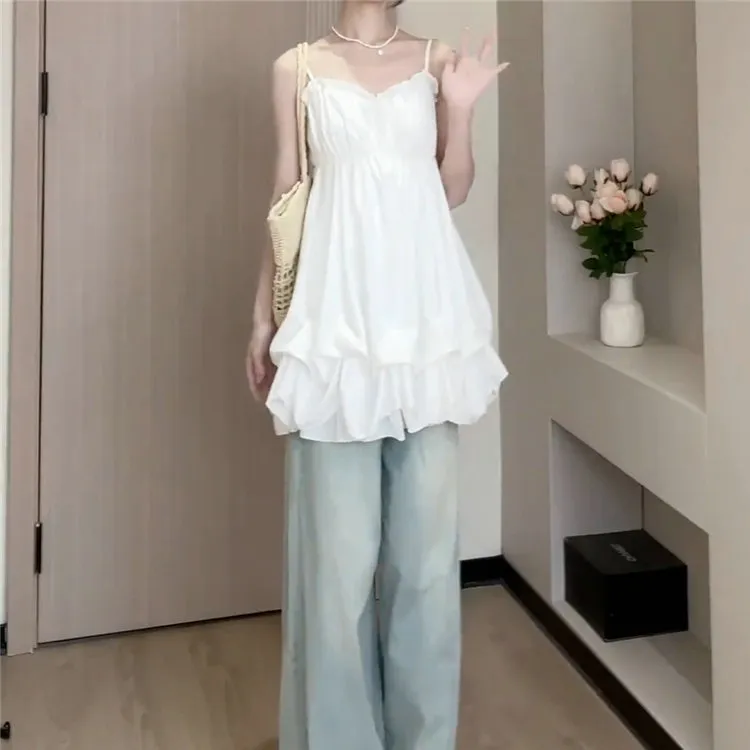 DOSOHEB Slip Dress Women's White-5