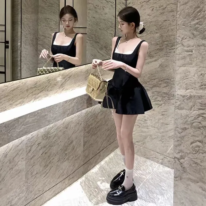 DOSOHEB Sleeveless Dress Women's Black-4