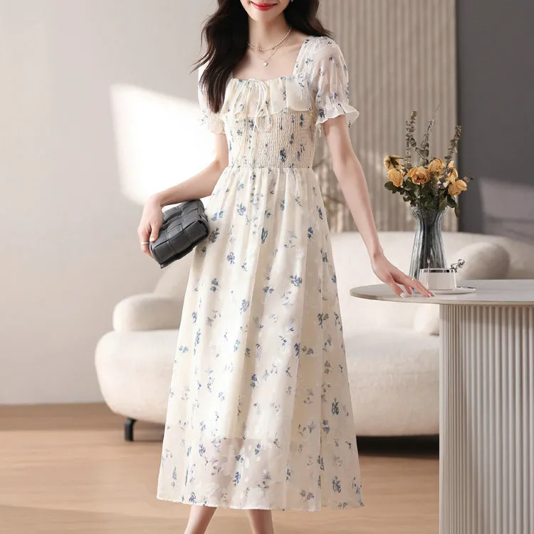 DOSOHEB Short Sleeved Dresses Women's Apricot Orchid-4