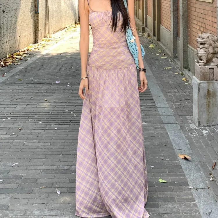 DOSOHEB Slip Dress Women's Pink Purple-2