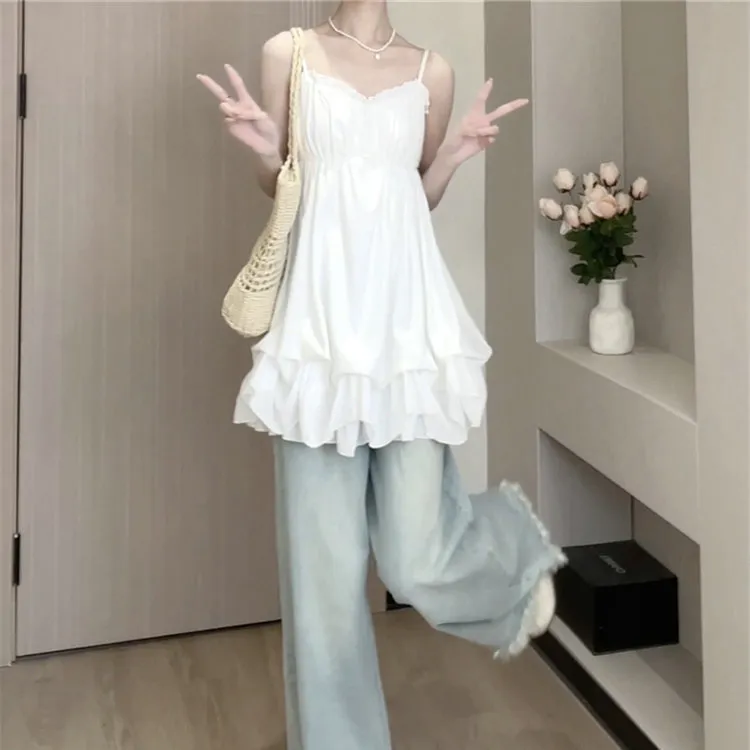 DOSOHEB Slip Dress Women's White-2