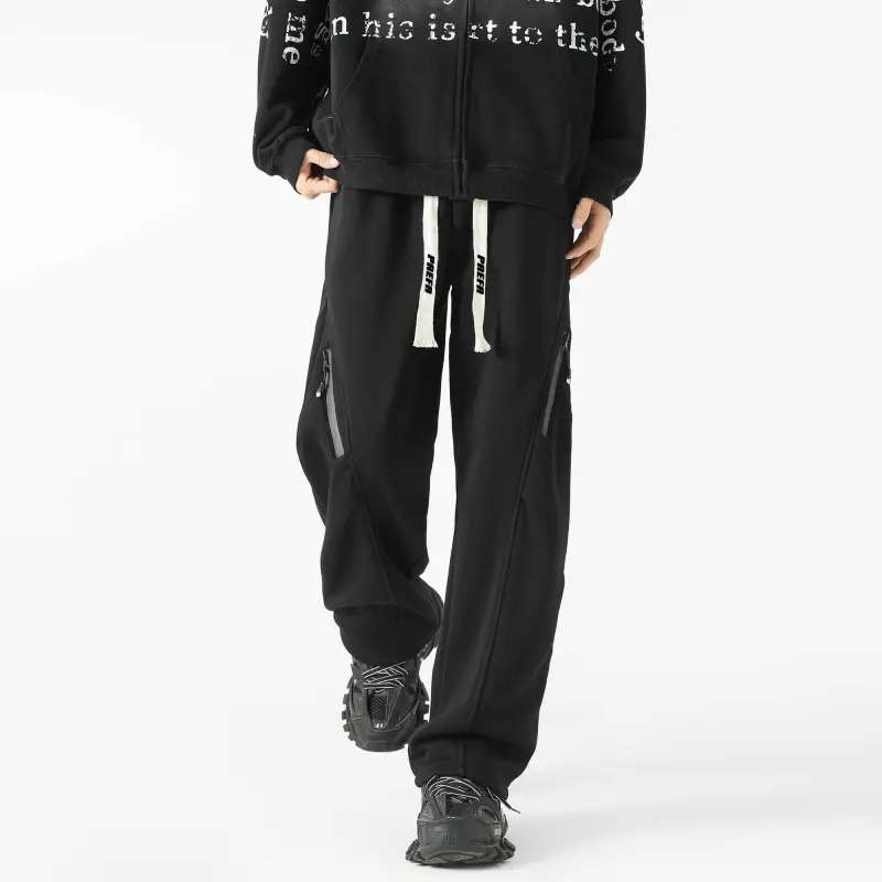 PAEFA Casual Pants Fleece Lined Thin Optional Unisex-10