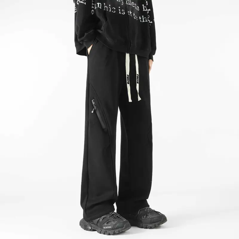 PAEFA Casual Pants Fleece Lined Thin Optional Unisex-3