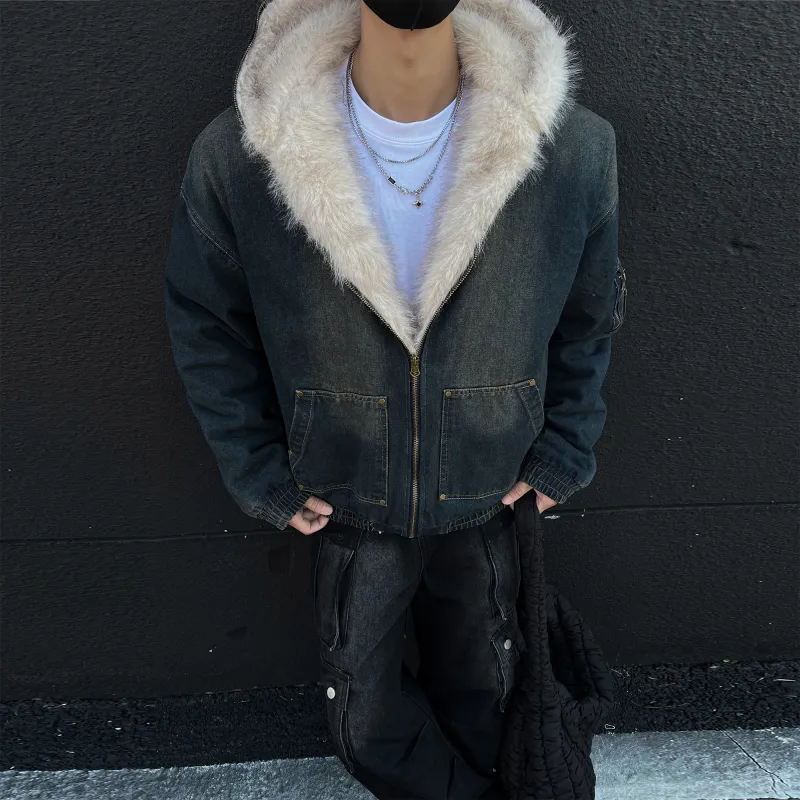 PAEFA Puffer Jacket Unisex Vintage Blue-6