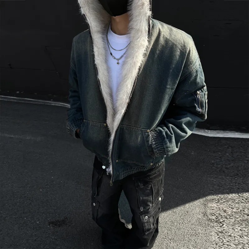 PAEFA Puffer Jacket Unisex Vintage Blue-3