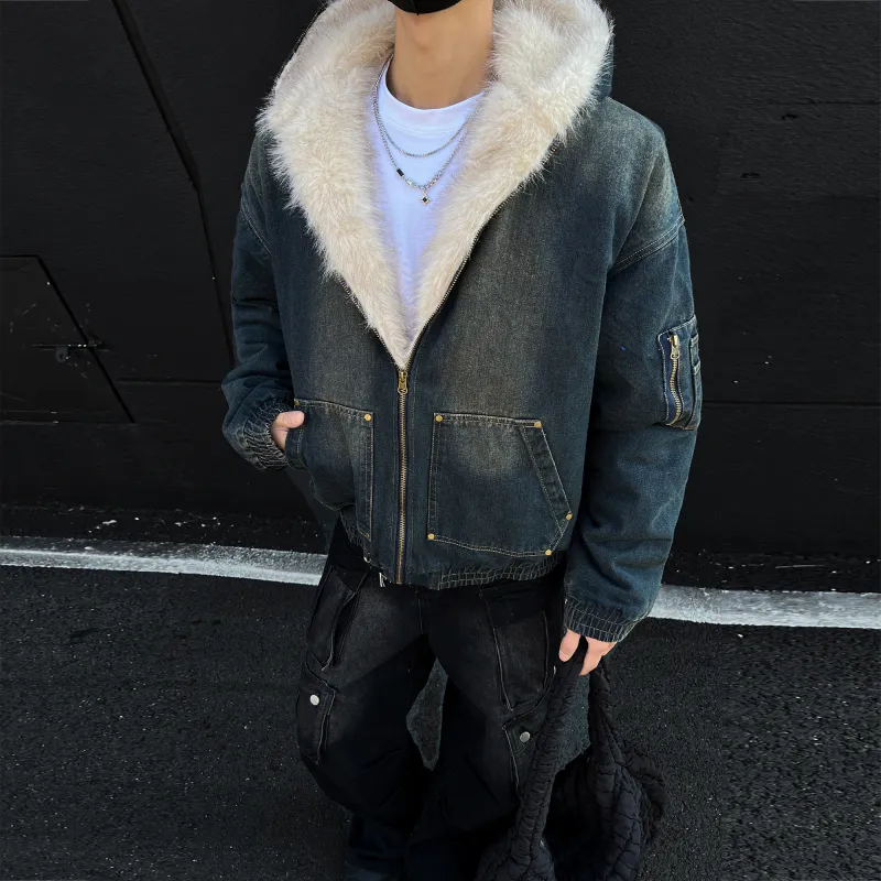 PAEFA Puffer Jacket Unisex Vintage Blue-2