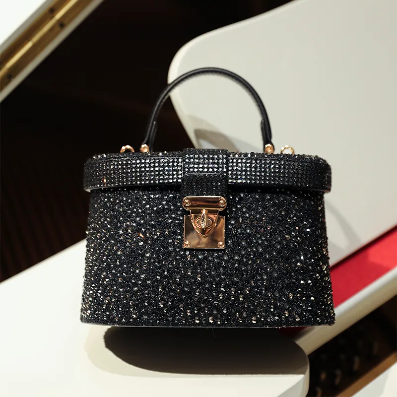 URANOLITH Top Grain Cow Leather Box Bag One Shoulder Handbag Women's Galaxy Gray/Obsidian Black-11