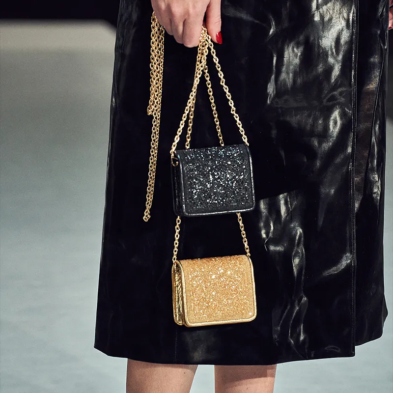 URANOLITH Top Grain Cow Leather Mini Rhinestone Crossbody Bag Small Size Women's Sunny Gold-4
