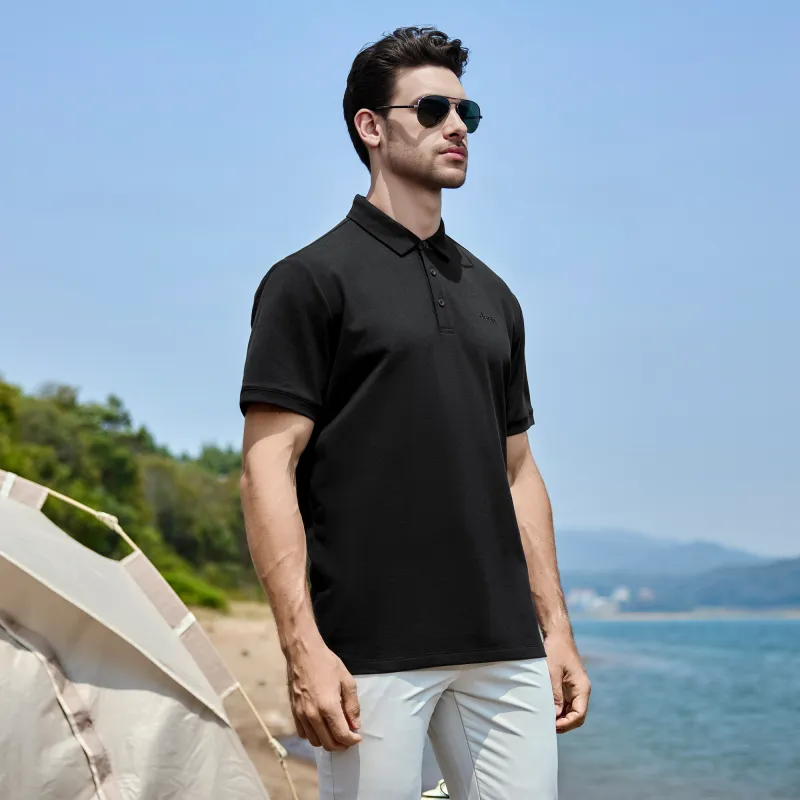 Jeep Outdoor Casual Polo Shirt Unisex Black-3