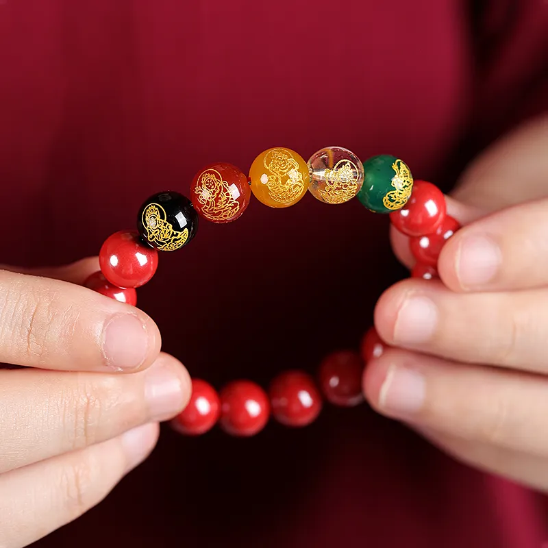 Drunk On The City Reconstructed Cinnabar Jade Bracelets Unisex-1