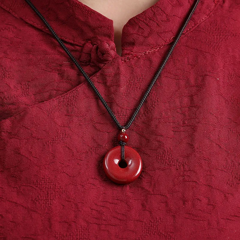 Drunk On The City Reconstructed Cinnabar Jade Pendants Unisex-7