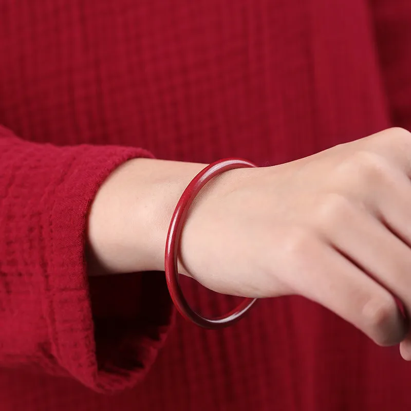Drunk On The City Reconstructed Cinnabar Jade Bangles Unisex-7